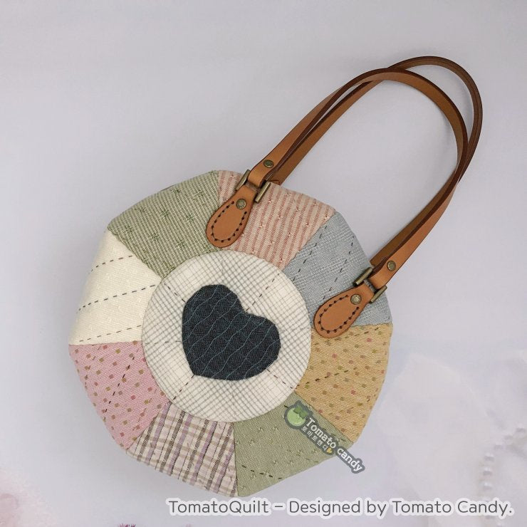 No.149 Round Small Handbag pattern. Hand Sewing Pattern Only, YouTube Tutorial, No Written Instructions, Instant Download PDF.