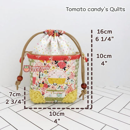 No.150 Magic small pouch, Drawstring zipper, Hand Sewing Pattern Only, YouTube Tutorial, No Written Instructions, Instant Download PDF.