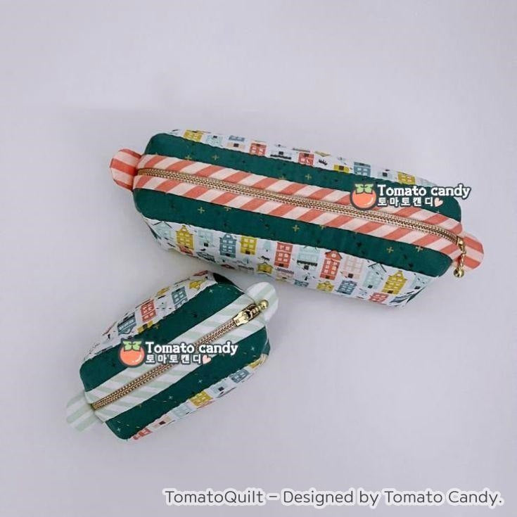 No.157 Mini pouch & pencil case, No written instructions, Only PDF hand-sewing pattern, YouTube tutorial.