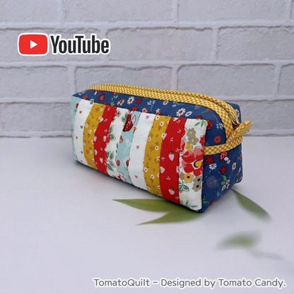 No.157 Mini pouch & pencil case, No written instructions, Only PDF hand-sewing pattern, YouTube tutorial.