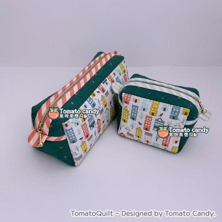 No.157 Mini pouch & pencil case, No written instructions, Only PDF hand-sewing pattern, YouTube tutorial.