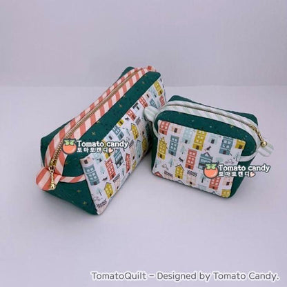 No.157 Mini pouch & pencil case, No written instructions, Only PDF hand-sewing pattern, YouTube tutorial.