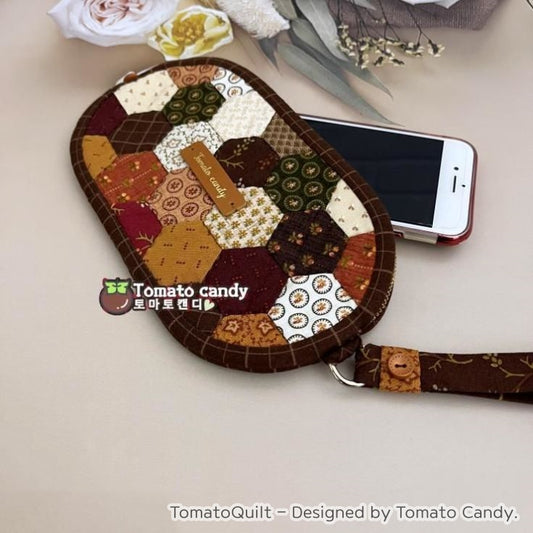 No.162 Hexagon Phone Bag Sewing Pattern, Instant Download with Video Tutorial. Hand Sewing Pattern Only, No Written Instructions.