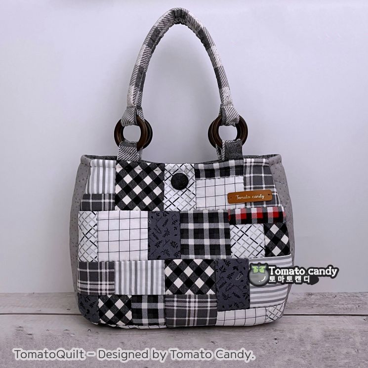 No.167  Patchwork small hand bag, Hand Sewing Pattern Only, YouTube Tutorial, No Written Instructions, Instant Download PDF.