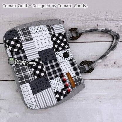 No.167  Patchwork small hand bag, Hand Sewing Pattern Only, YouTube Tutorial, No Written Instructions, Instant Download PDF.