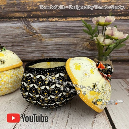 No.171 Candy bowl, Honey Pot, Hand Sewing Pattern Only, YouTube Tutorial, No Written Instructions, Instant Download PDF.