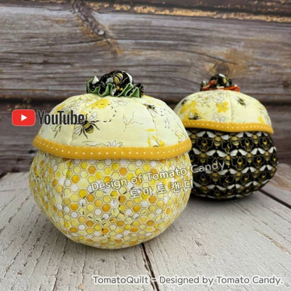 No.171 Candy bowl, Honey Pot, Hand Sewing Pattern Only, YouTube Tutorial, No Written Instructions, Instant Download PDF.