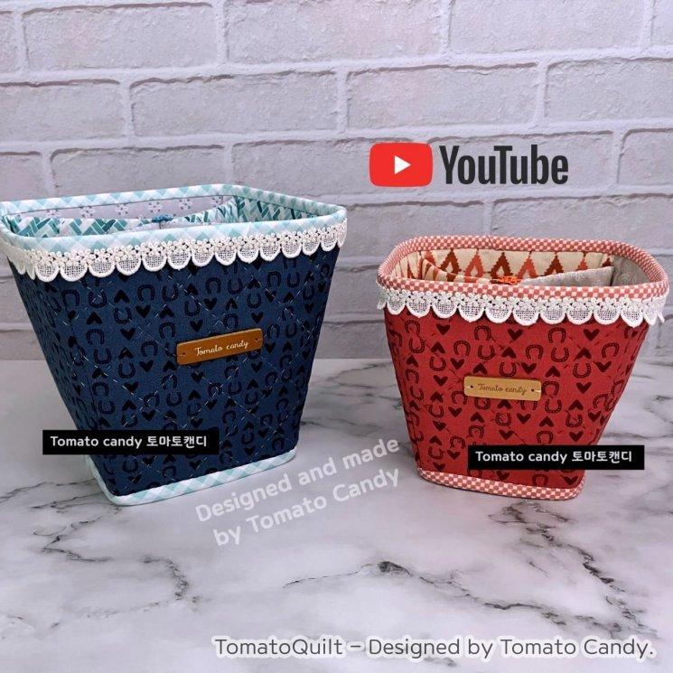 No.175 Square compartment basket, two size,  Hand Sewing Pattern Only, YouTube Tutorial, No Written Instructions, Instant Download PDF.