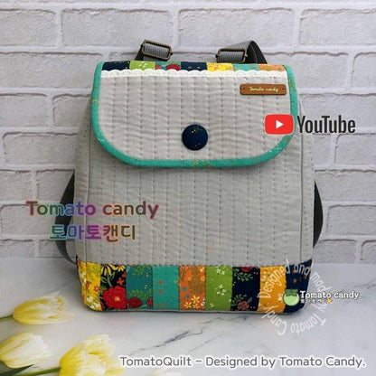 No.176 Simple backpack. Hand Sewing Pattern Only, YouTube Tutorial, No Written Instructions, Instant Download PDF.