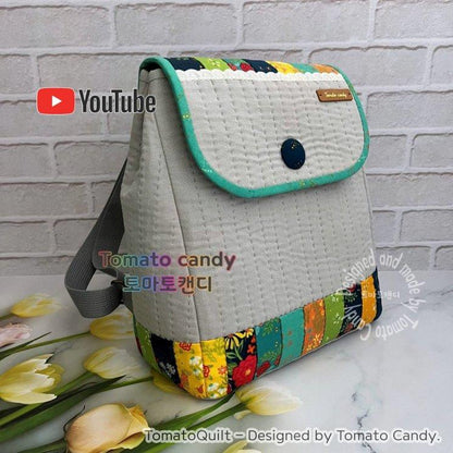 No.176 Simple backpack. Hand Sewing Pattern Only, YouTube Tutorial, No Written Instructions, Instant Download PDF.