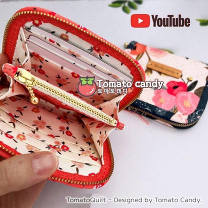 No.179 Fabric card zipper wallet. Hand Sewing Pattern Only, YouTube Tutorial, No Written Instructions, Instant Download PDF.