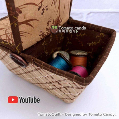 No.183 Mini sewing basket, Hand Sewing Pattern Only, YouTube Tutorial, No Written Instructions, Instant Download PDF.