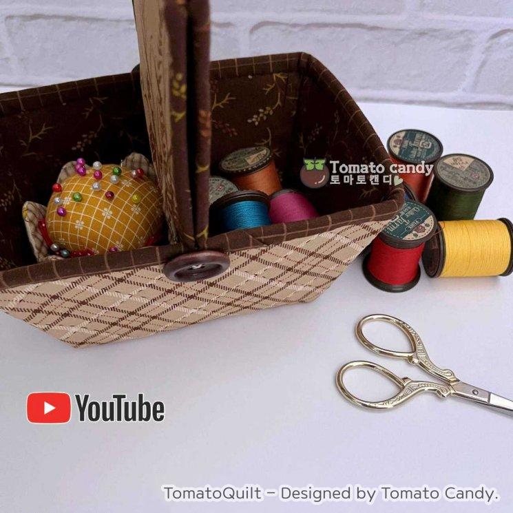 No.183 Mini sewing basket, Hand Sewing Pattern Only, YouTube Tutorial, No Written Instructions, Instant Download PDF.