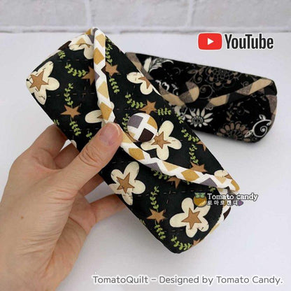 No.184 Glasses case/pouch. Hand Sewing Pattern Only, YouTube Tutorial, No Written Instructions, Instant Download PDF.