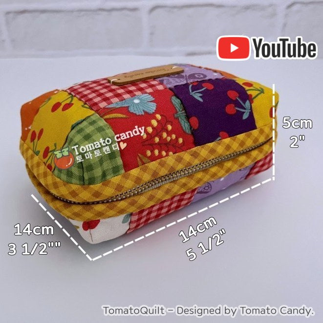 No.188 Small hand pouch. Hand Sewing Pattern Only, YouTube Tutorial, No Written Instructions, Instant Download PDF.