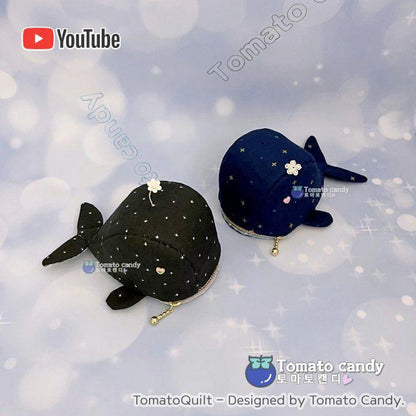 No.190 Whale coin purse. Hand Sewing Pattern Only, YouTube Tutorial, No Written Instructions, Instant Download PDF.