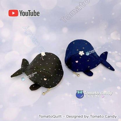 No.190 Whale coin purse. Hand Sewing Pattern Only, YouTube Tutorial, No Written Instructions, Instant Download PDF.