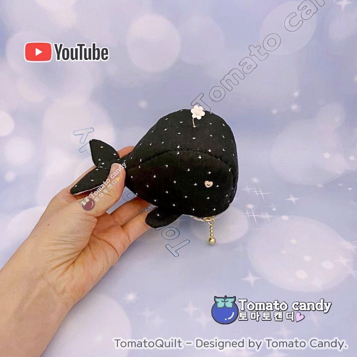 No.190 Whale coin purse. Hand Sewing Pattern Only, YouTube Tutorial, No Written Instructions, Instant Download PDF.