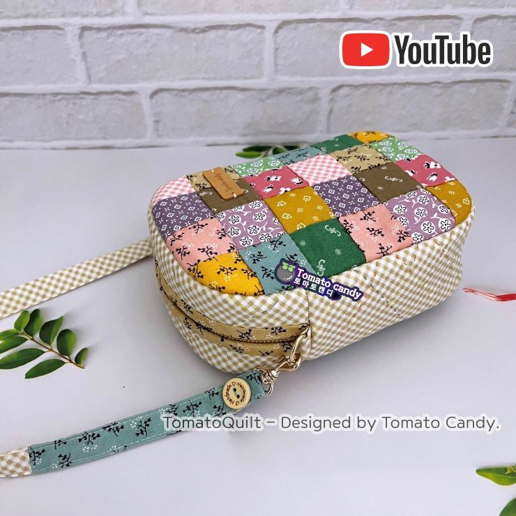 No.191 Patchwork mini bag. Hand Sewing Pattern Only, YouTube Tutorial, No Written Instructions, Instant Download PDF.