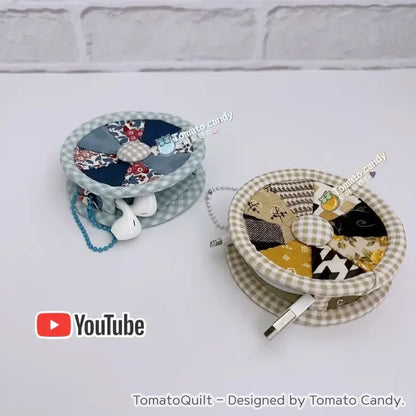 No.193 Earphone / Charging cable holder. Hand Sewing Pattern Only, YouTube Tutorial, No Written Instructions, Instant Download PDF.