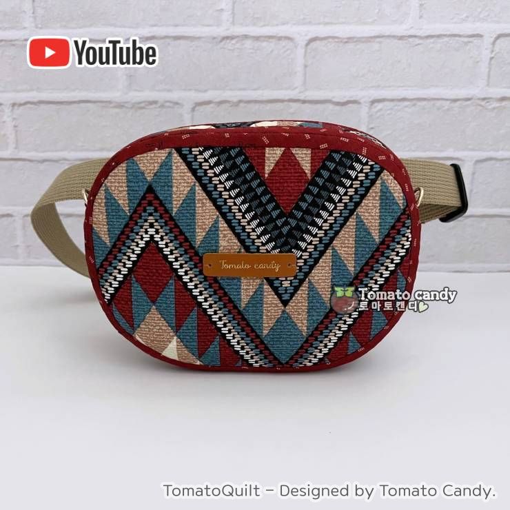 No.195 Cross body bag(hip sack). Hand Sewing Pattern Only, YouTube Tutorial, No Written Instructions, Instant Download PDF.