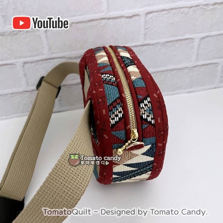 No.195 Cross body bag(hip sack). Hand Sewing Pattern Only, YouTube Tutorial, No Written Instructions, Instant Download PDF.