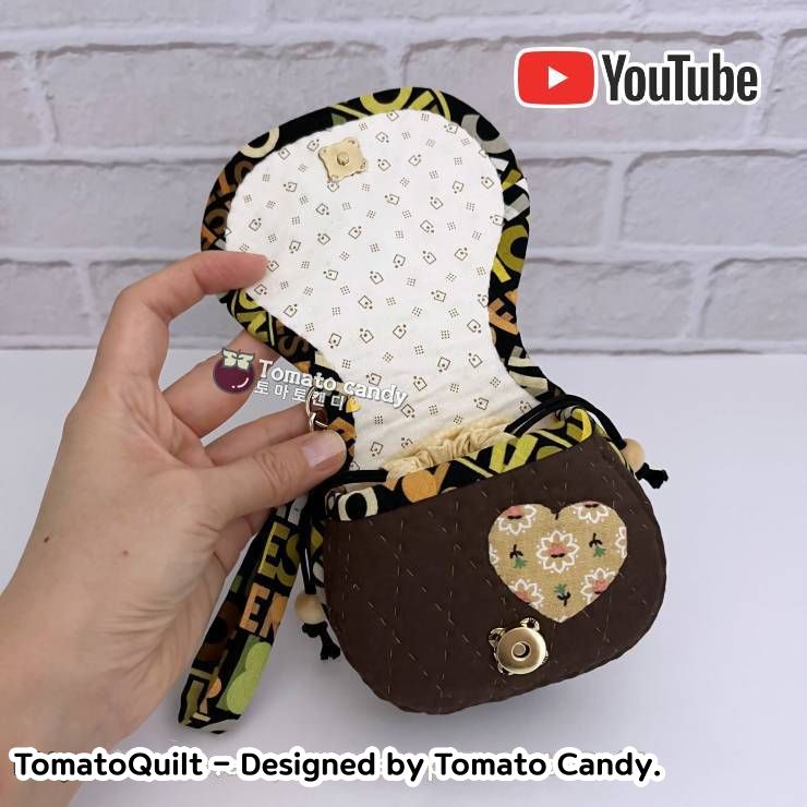 No.196 Omelette Mini String Pouch. Hand Sewing Pattern Only, YouTube Tutorial, No Written Instructions, Instant Download PDF.