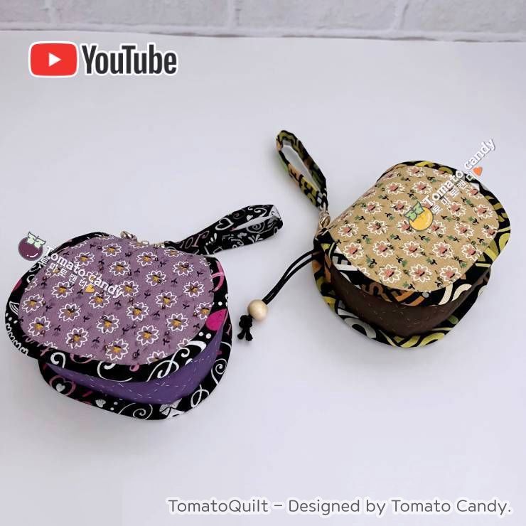 No.196 Omelette Mini String Pouch. Hand Sewing Pattern Only, YouTube Tutorial, No Written Instructions, Instant Download PDF.