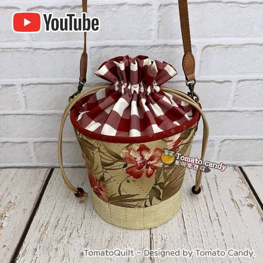 No.200 Natural bucket bag. Hand Sewing Pattern Only, YouTube Tutorial, No Written Instructions, Instant Download PDF.