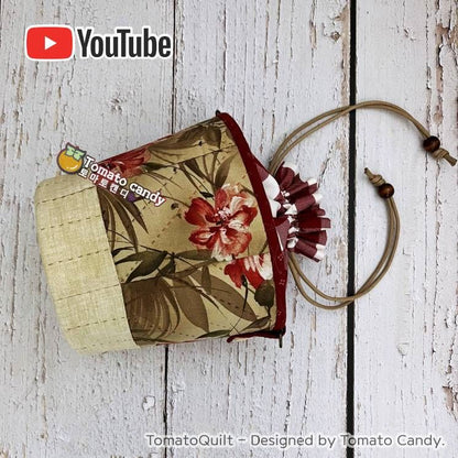 No.200 Natural bucket bag. Hand Sewing Pattern Only, YouTube Tutorial, No Written Instructions, Instant Download PDF.