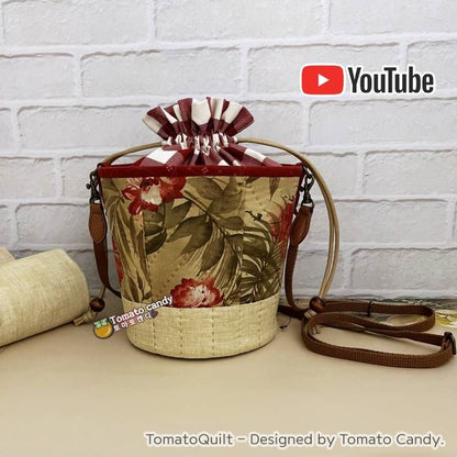 No.200 Natural bucket bag. Hand Sewing Pattern Only, YouTube Tutorial, No Written Instructions, Instant Download PDF.