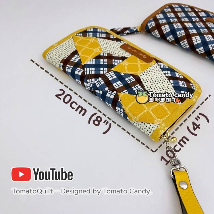 No.202 Patchwork long wallet. Hand Sewing Pattern Only, YouTube Tutorial, No Written Instructions, Instant Download PDF.