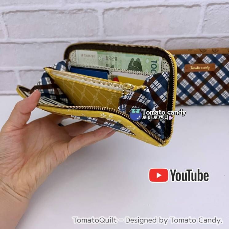 No.202 Patchwork long wallet. Hand Sewing Pattern Only, YouTube Tutorial, No Written Instructions, Instant Download PDF.