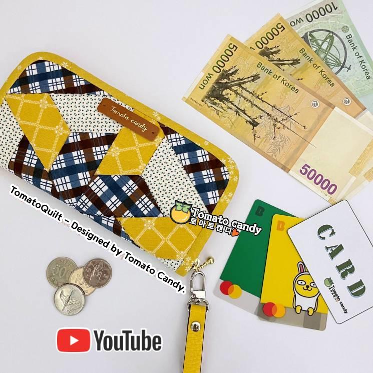 No.202 Patchwork long wallet. Hand Sewing Pattern Only, YouTube Tutorial, No Written Instructions, Instant Download PDF.