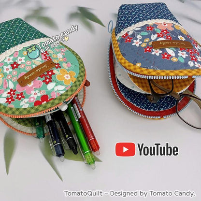 No.203 Two Pocket Standing Pouch. Hand Sewing Pattern Only, YouTube Tutorial, No Written Instructions, Instant Download PDF.