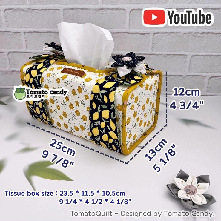 No.213 Flower tissue box cover, Hand Sewing Pattern Only, YouTube Tutorial, No Written Instructions, Instant Download PDF.