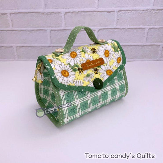 No.225 Cute handbag-shaped pouch. Hand Sewing Pattern Only, YouTube Tutorial, No Written Instructions, Instant Download PDF.