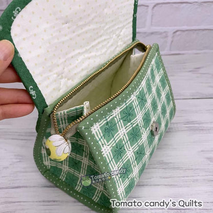 No.225 Cute handbag-shaped pouch. Hand Sewing Pattern Only, YouTube Tutorial, No Written Instructions, Instant Download PDF.