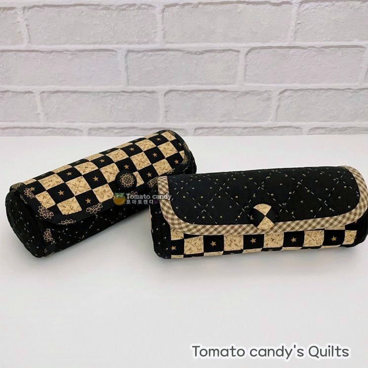 No.234 Cylindrical pouch with a cover. Hand Sewing Pattern Only, YouTube Tutorial, No Written Instructions, Instant Download PDF.