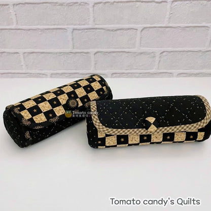 No.234 Cylindrical pouch with a cover. Hand Sewing Pattern Only, YouTube Tutorial, No Written Instructions, Instant Download PDF.