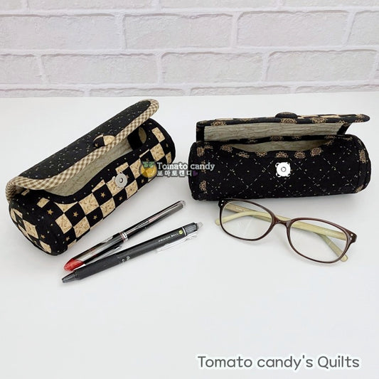 No.234 Cylindrical pouch with a cover. Hand Sewing Pattern Only, YouTube Tutorial, No Written Instructions, Instant Download PDF.