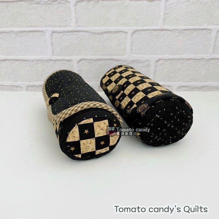 No.234 Cylindrical pouch with a cover. Hand Sewing Pattern Only, YouTube Tutorial, No Written Instructions, Instant Download PDF.