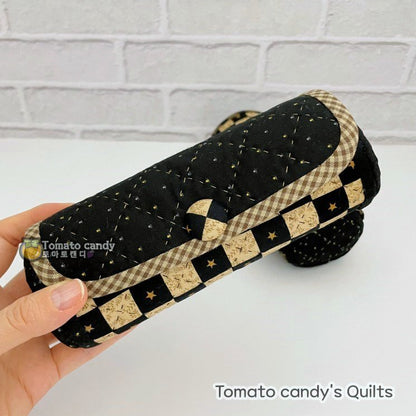 No.234 Cylindrical pouch with a cover. Hand Sewing Pattern Only, YouTube Tutorial, No Written Instructions, Instant Download PDF.