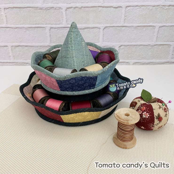 No.236 Cone-Shaped Two-Tier Tray Basket Pattern. Hand Sewing Pattern Only, YouTube Tutorial, No Written Instructions.