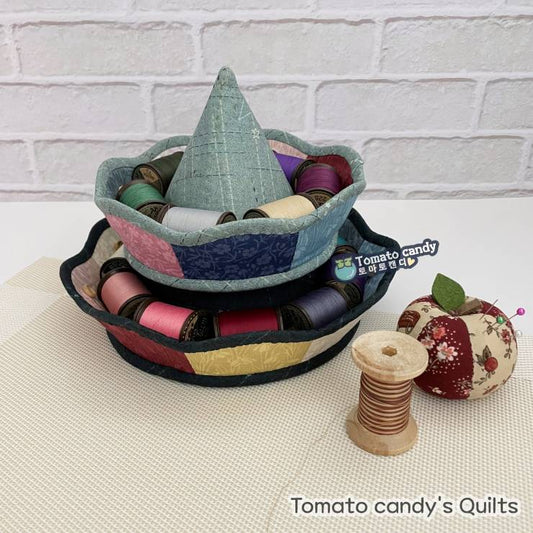 No.236 Cone-Shaped Two-Tier Tray Basket Pattern. Hand Sewing Pattern Only, YouTube Tutorial, No Written Instructions.