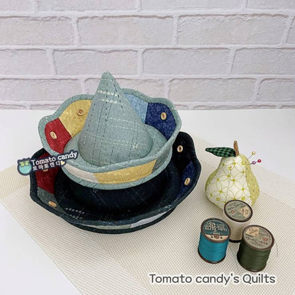 No.236 Cone-Shaped Two-Tier Tray Basket Pattern. Hand Sewing Pattern Only, YouTube Tutorial, No Written Instructions.
