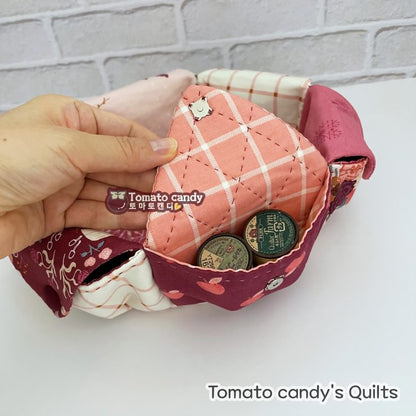 No.241 Ttulip pocket basket. Instant Download PDF pattern. Hand Sewing. Pattern Only, No Written Instructions, , YouTube Tutorial.