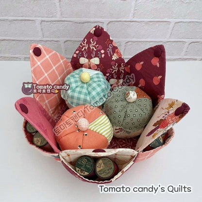 No.241 Ttulip pocket basket. Instant Download PDF pattern. Hand Sewing. Pattern Only, No Written Instructions, , YouTube Tutorial.