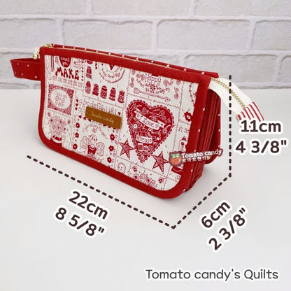 No.242 Pattern for a Pouch with 3 Pockets and a Card Wallet. No Written Instructions. ,Instant Download PDF pattern, Hand stitch