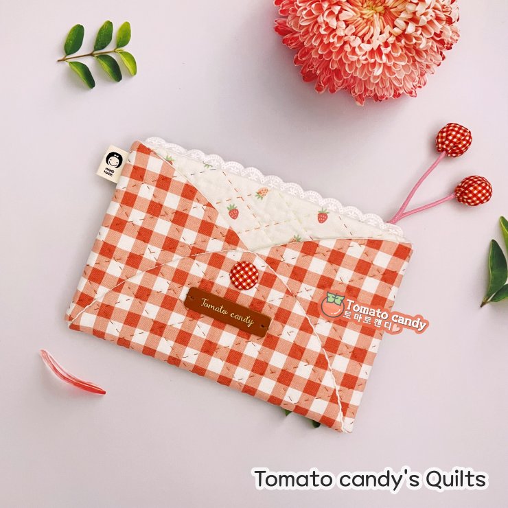 No.248 Love Letter Pouch. Cute pom-pom zipper pull. Hand Sewing Pattern Only, YouTube Tutorial, No Written Instructions, Instant Download.